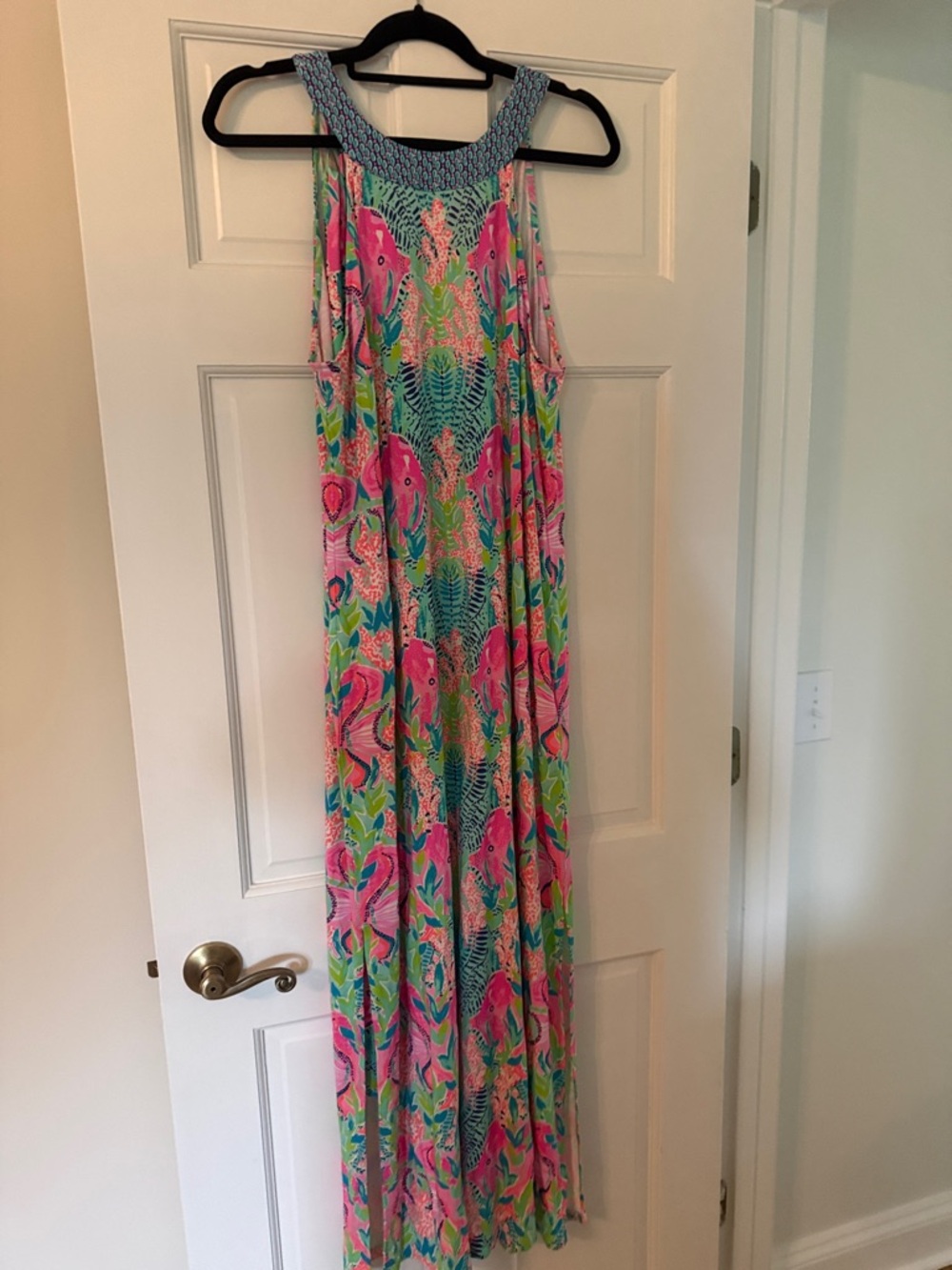 Bright Tropical Print Maxi Dress — Pink & Teal Floral NWT Lilly Pulitzer